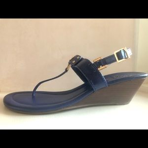 Tory Burch navy wedge sandals